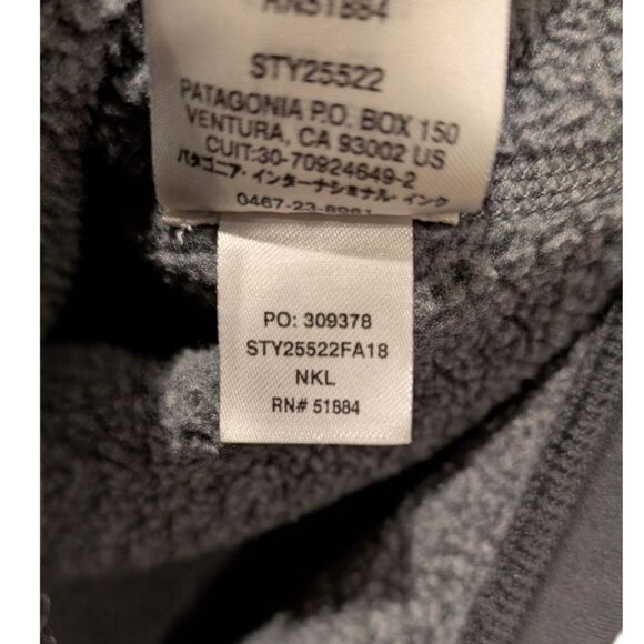 Patagonia 25522 Better Sweater 1/4 Zip Men's XS Charcoal Grey - Picture 7 of 7